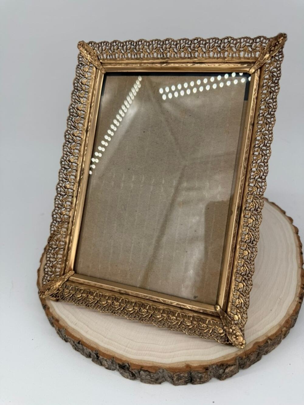 Vintage Gold Filigree 5x7 Picture Frame Ornate Floral Hollywood Regency